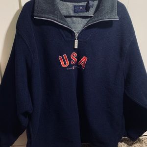 USA zipper crew neck